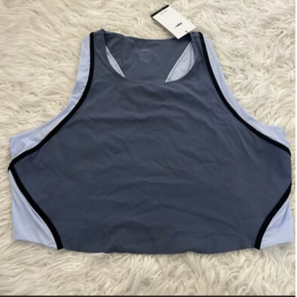 NIKE Sz 2x Women's Yoga Dri-fit Luxe Cropped Tank Top Blue